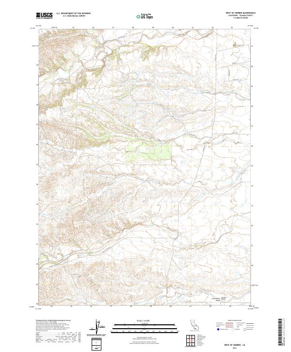 West of Gerber topographic map thumbnail