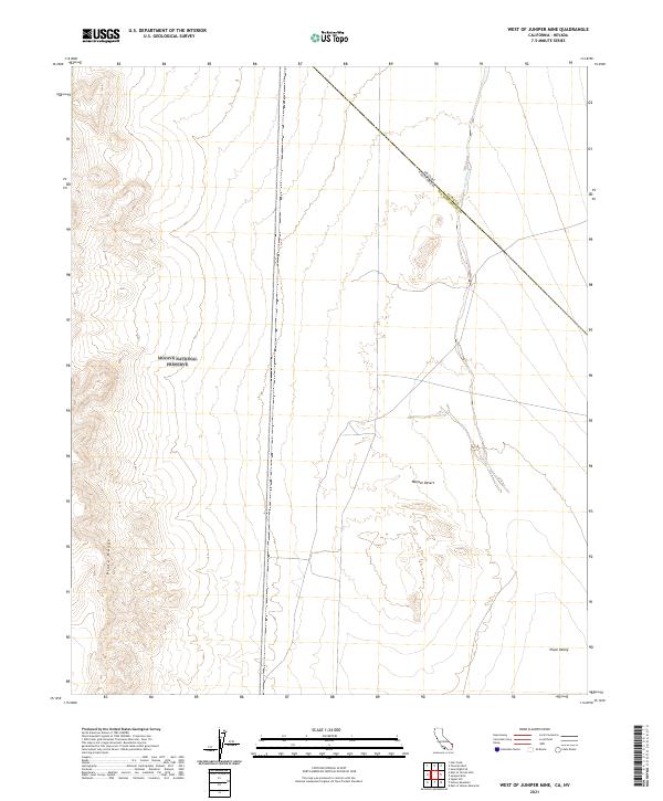 West of Juniper Mine topographic map thumbnail