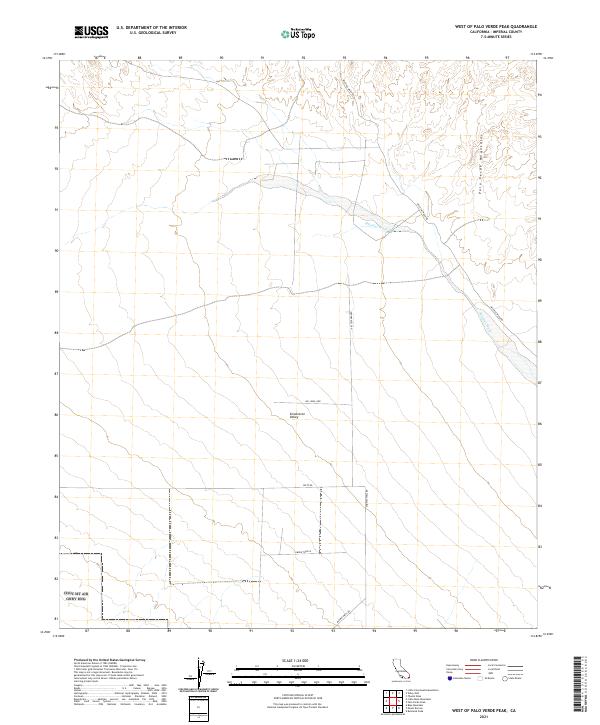 West of Palo Verde Peak topographic map thumbnail