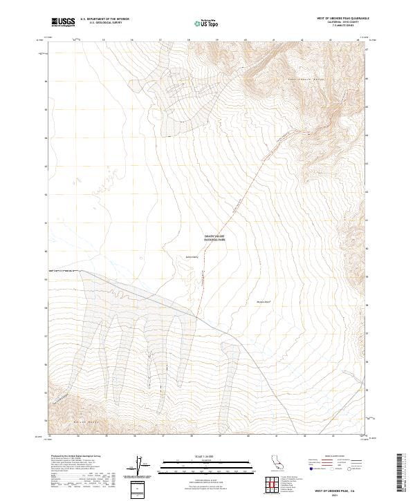 West of Ubehebe Peak topographic map thumbnail