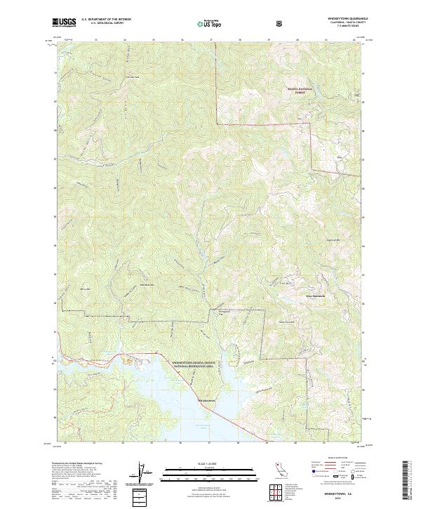 Whiskeytown 2021 topographic map thumbnail