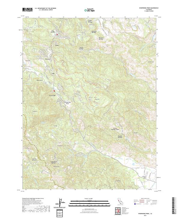 Whispering Pines 2021 topographic map thumbnail