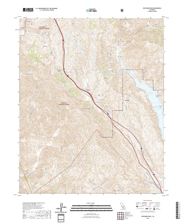 Whitaker Peak 2022 topographic map thumbnail