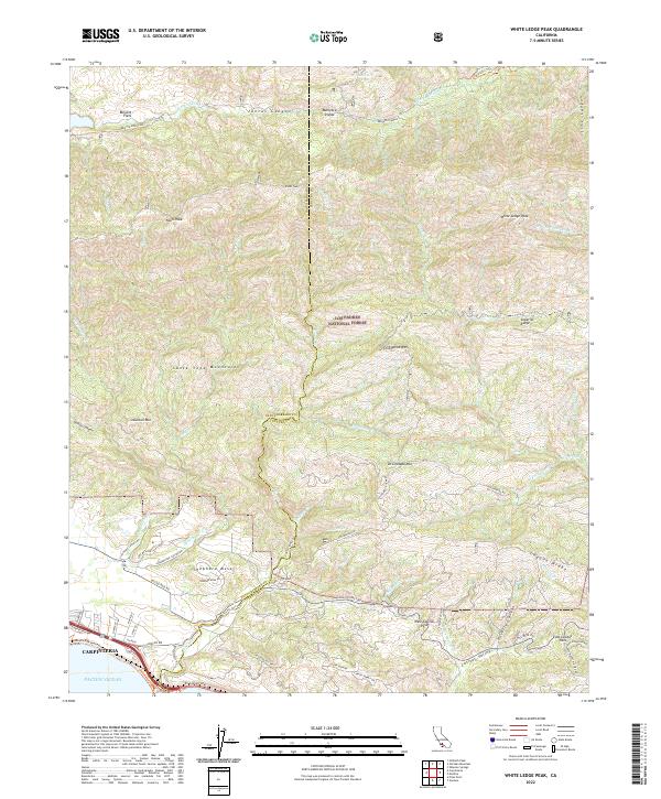 White Ledge Peak 2022 topographic map thumbnail
