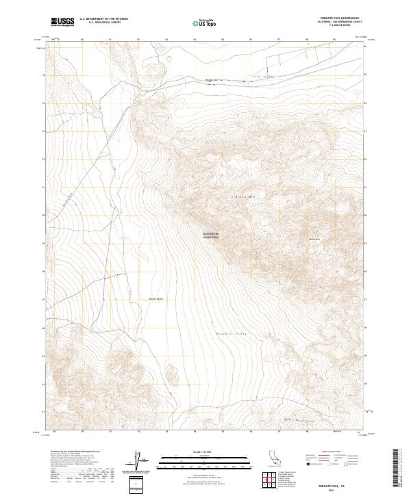 Wingate Pass 2021 topographic map thumbnail