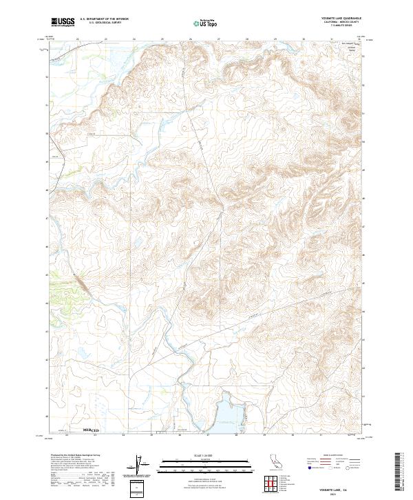 Yosemite Lake topographic map thumbnail