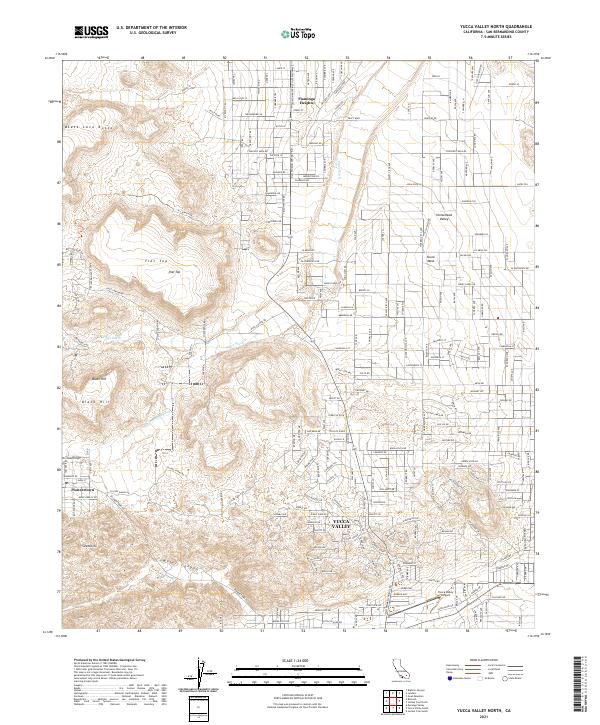 Yucca Valley North topographic map thumbnail