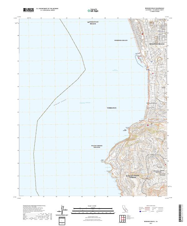 Redondo Beach topographic map thumbnail