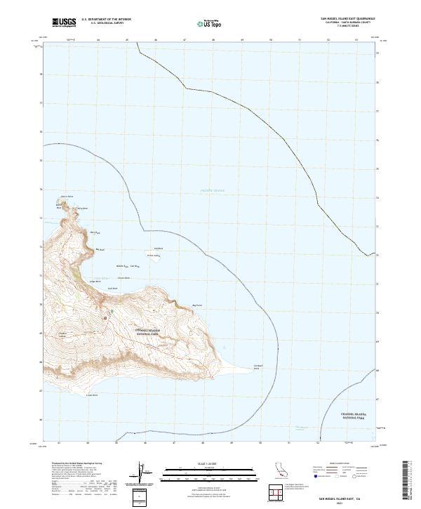 San Miguel Island East topographic map thumbnail