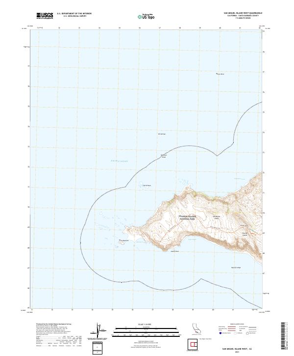 San Miguel Island West topographic map thumbnail