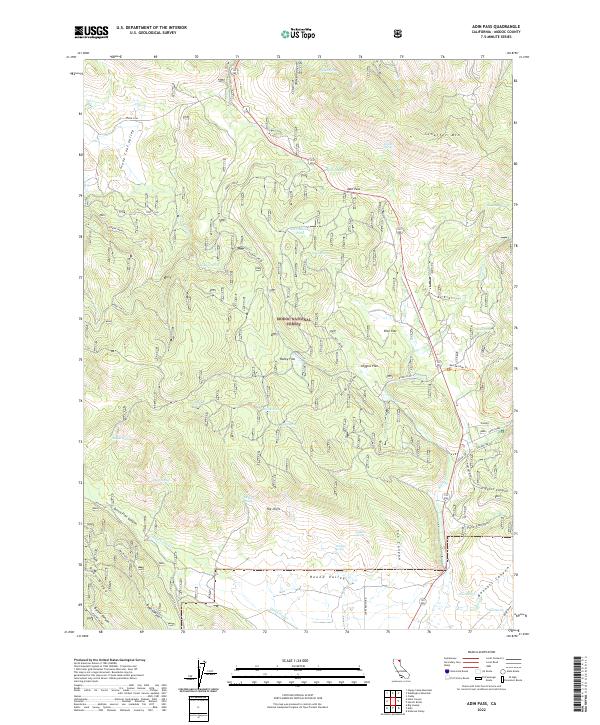 Adin Pass topographic map thumbnail