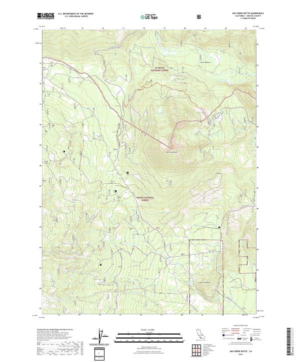 Ash Creek Butte topographic map thumbnail