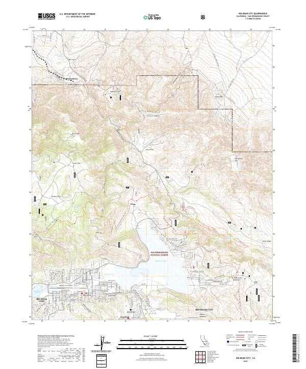 Big Bear City topographic map thumbnail