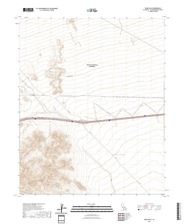 Blind Hills topographic map thumbnail