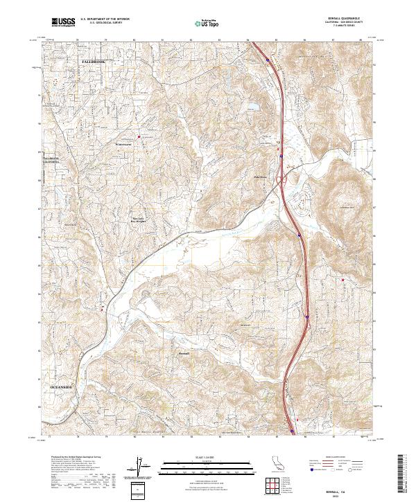 Bonsall topographic map thumbnail