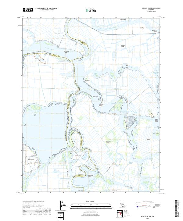 Bouldin Island topographic map thumbnail