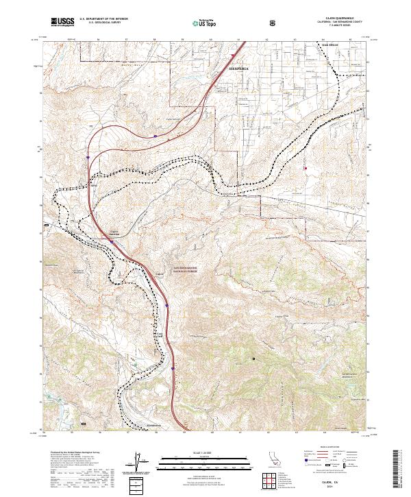 Cajon topographic map thumbnail