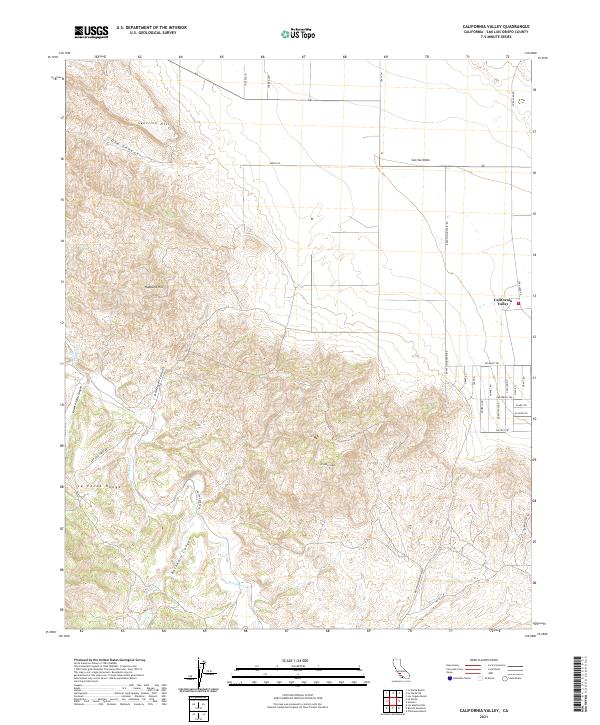California Valley topographic map thumbnail