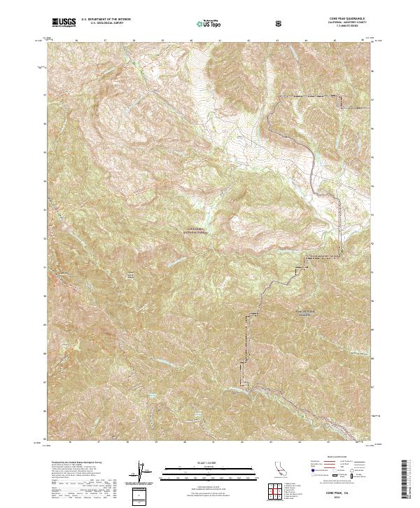 Cone Peak 2021 topographic map thumbnail