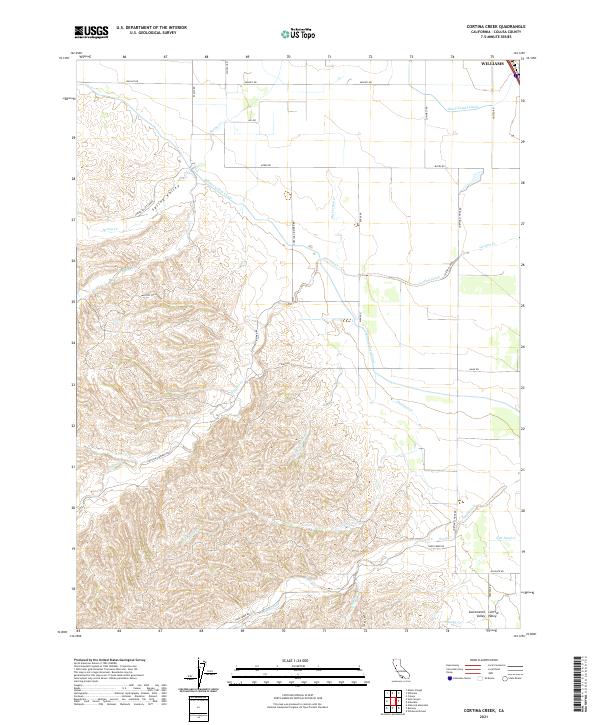 Cortina Creek topographic map thumbnail
