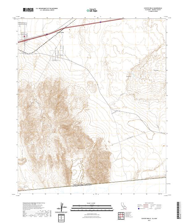 Coyote Wells 2021 topographic map thumbnail