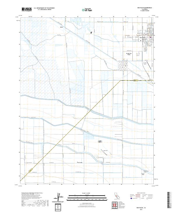 Dos Palos 2021 topographic map thumbnail