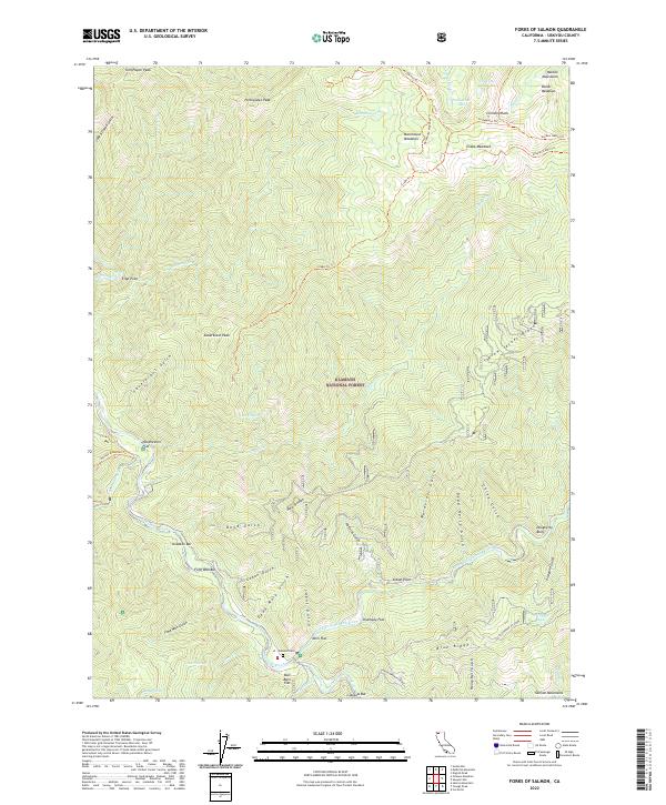 Forks of Salmon topographic map thumbnail