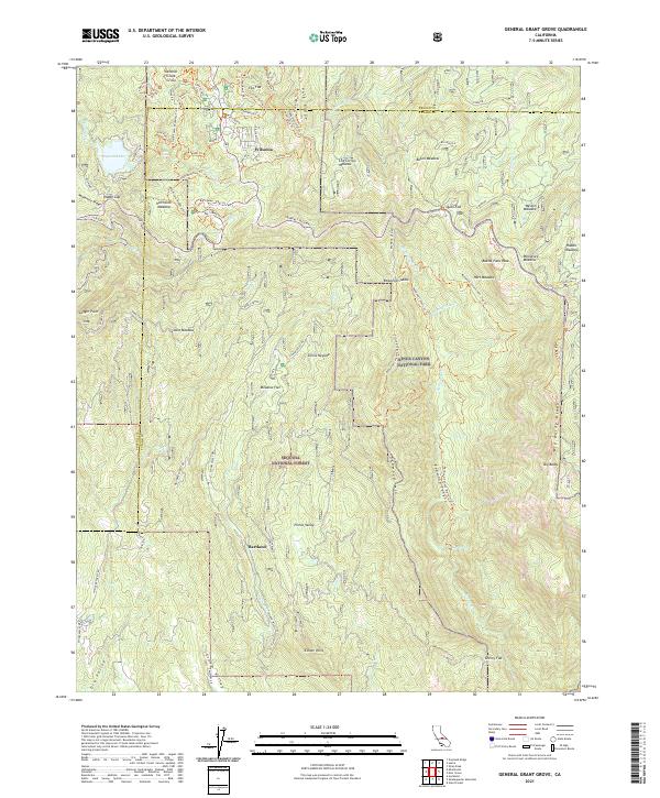 General Grant Grove topographic map thumbnail