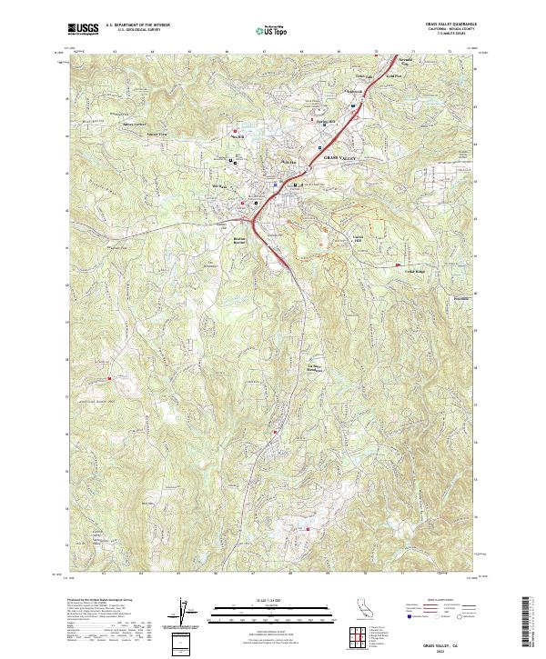 Grass Valley topographic map thumbnail