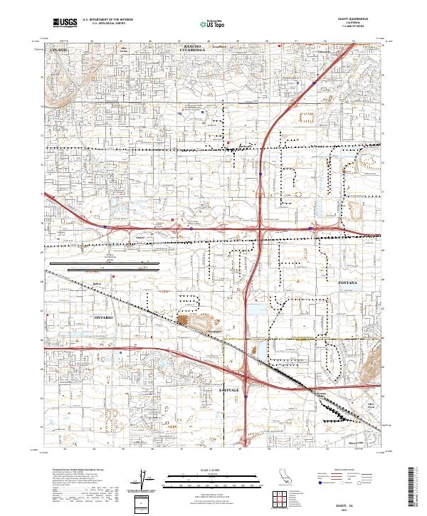 Guasti topographic map thumbnail