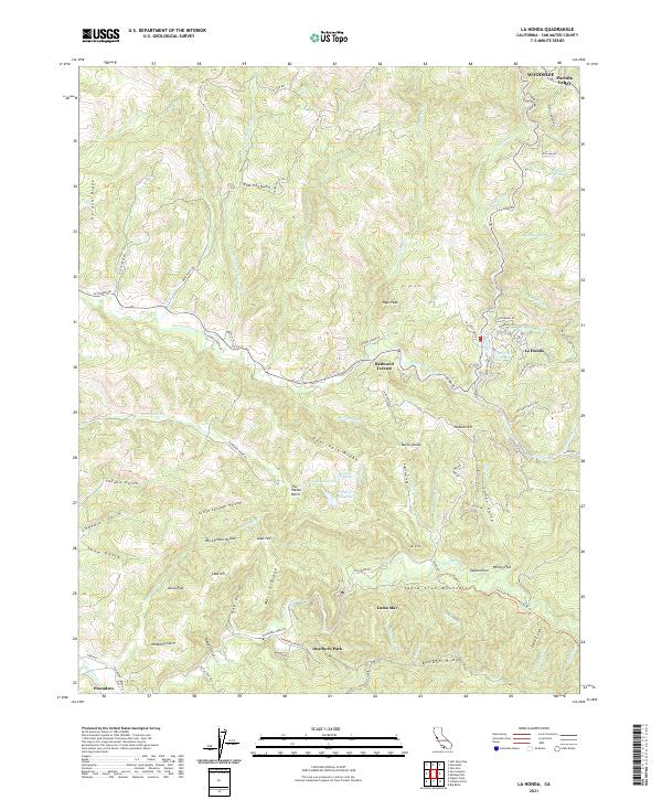 La Honda topographic map thumbnail