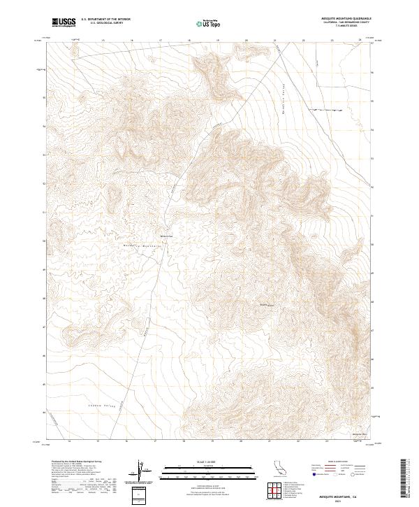 Mesquite Mountains topographic map thumbnail