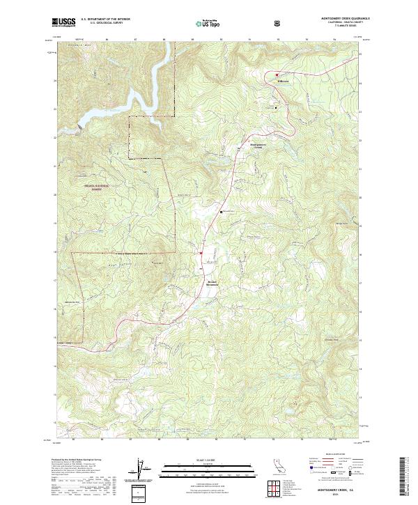 Montgomery Creek topographic map thumbnail