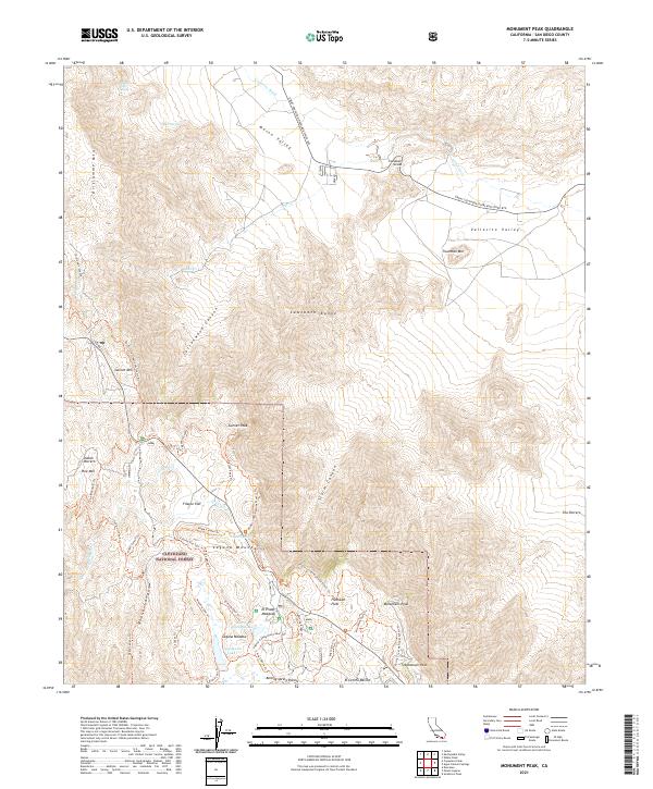 Monument Peak 2021 topographic map thumbnail