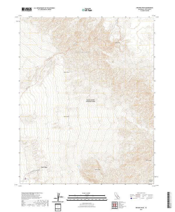 Nevares Peak topographic map thumbnail