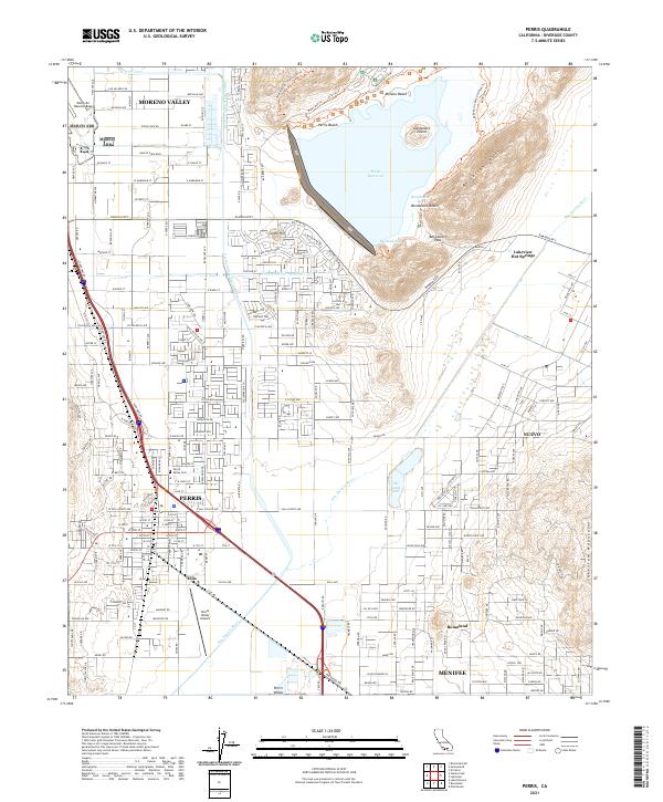 Perris 2021 topographic map thumbnail