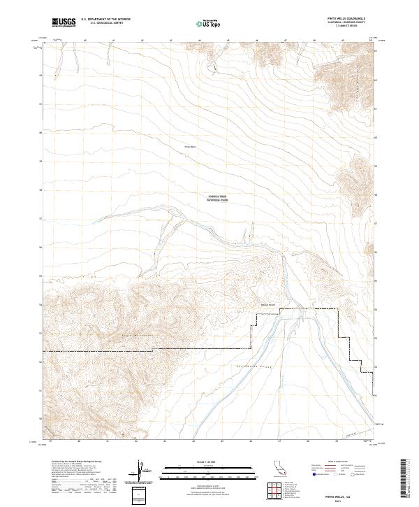 Pinto Wells topographic map thumbnail