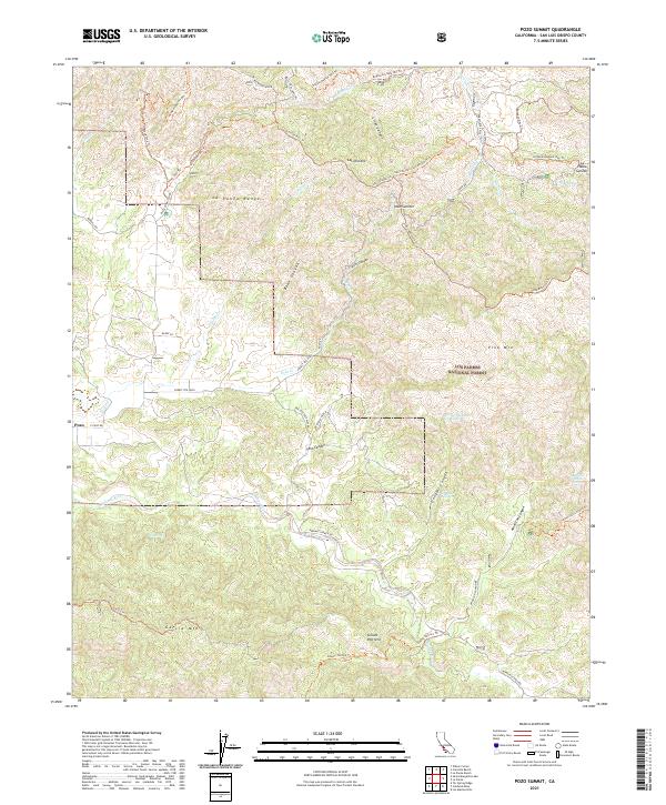 Pozo Summit topographic map thumbnail