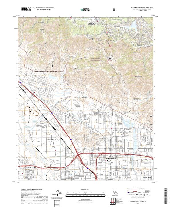 San Bernardino North topographic map thumbnail