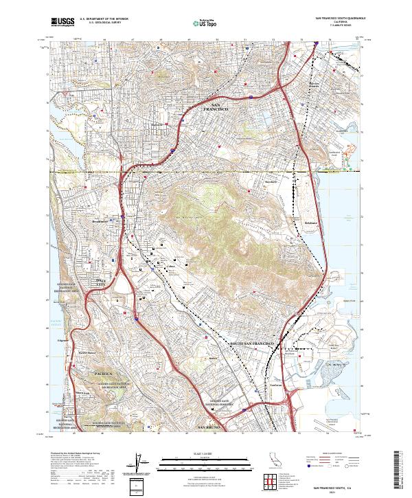 San Francisco South topographic map thumbnail