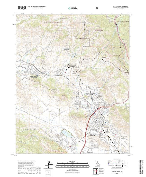 San Luis Obispo topographic map thumbnail
