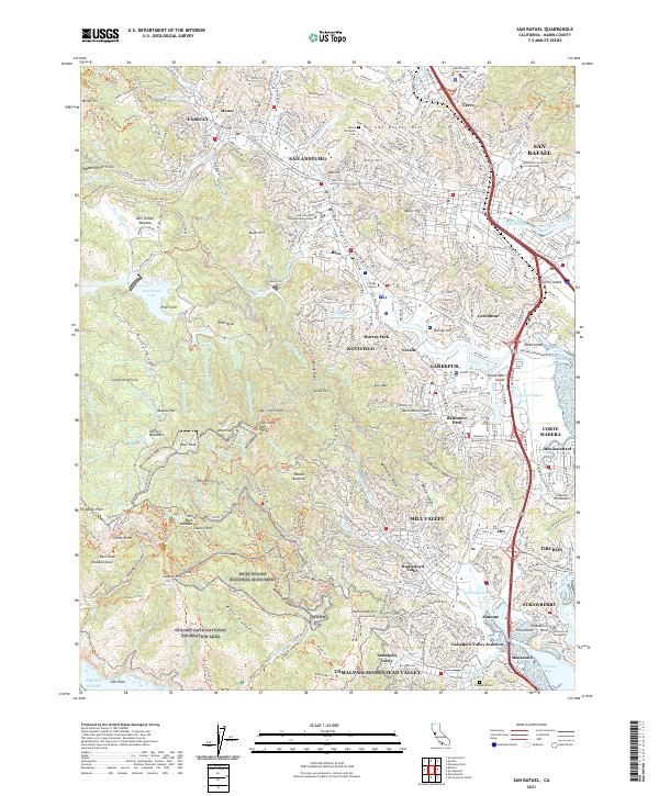 San Rafael 2021 topographic map thumbnail