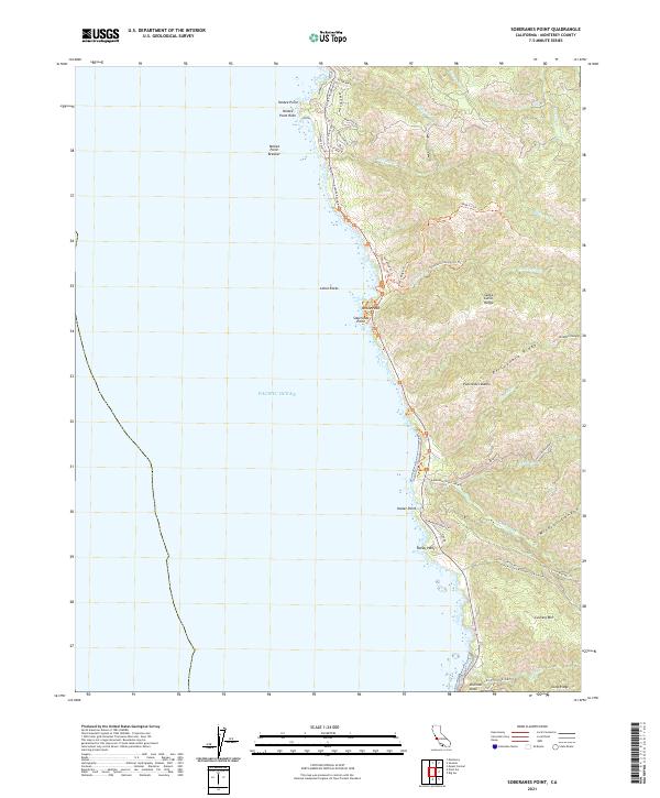Soberanes Point 2021 topographic map thumbnail