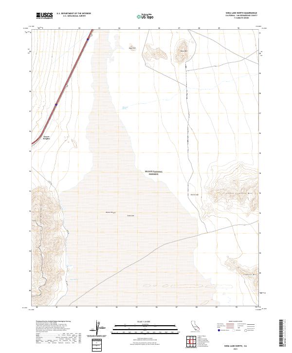 Soda Lake North topographic map thumbnail