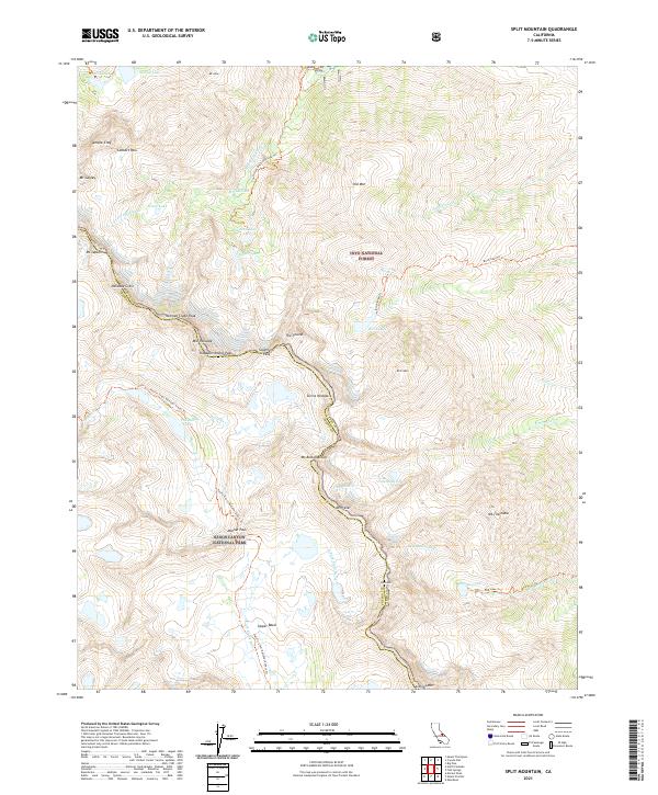 Split Mountain 2021 topographic map thumbnail