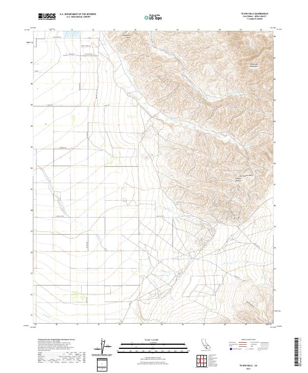 Tejon Hills 2021 topographic map thumbnail