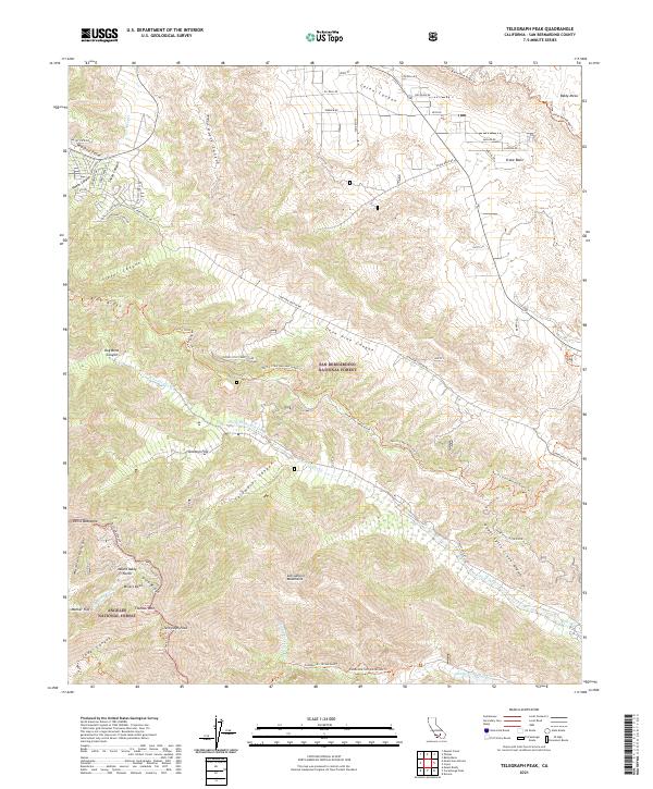 Telegraph Peak 2021 topographic map thumbnail
