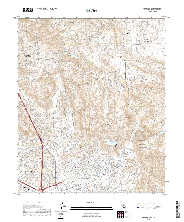 Valley Center topographic map thumbnail