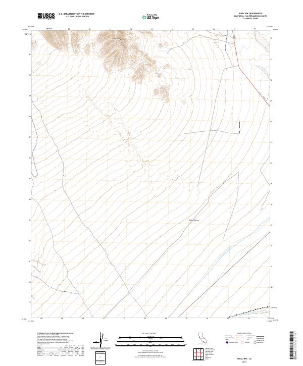 Vidal NW 2021 topographic map thumbnail