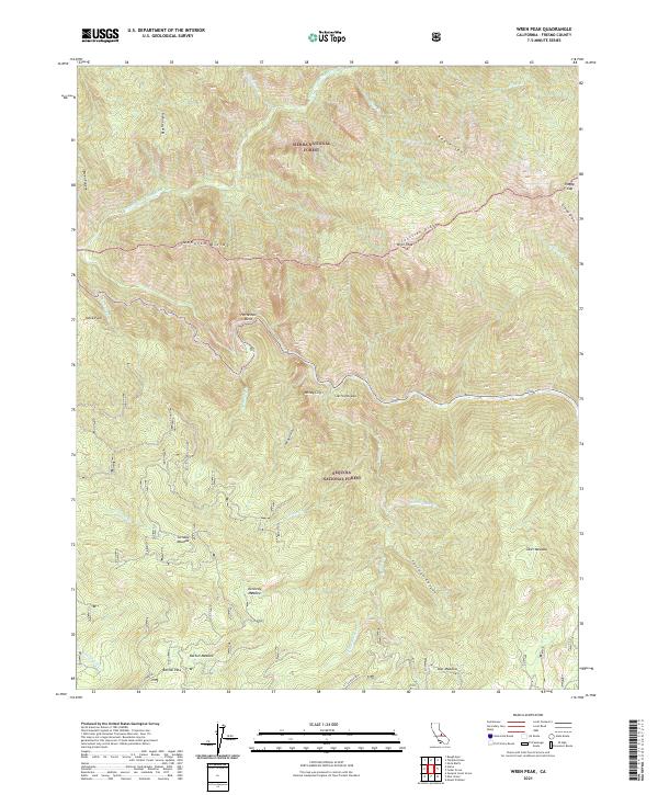 Wren Peak 2021 topographic map thumbnail